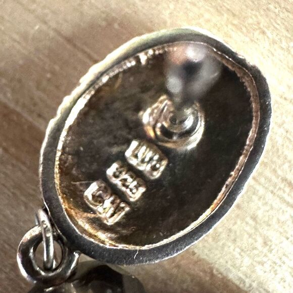 Sterling Silver Abalone  smoky quartz & Moss Agate Dangle Earrings - Picture 9 of 9